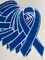Colon & Rectal Cancer "Blue Chenille" Awareness Ribbon Patch, Iron or Sew-on, 5.5" inches